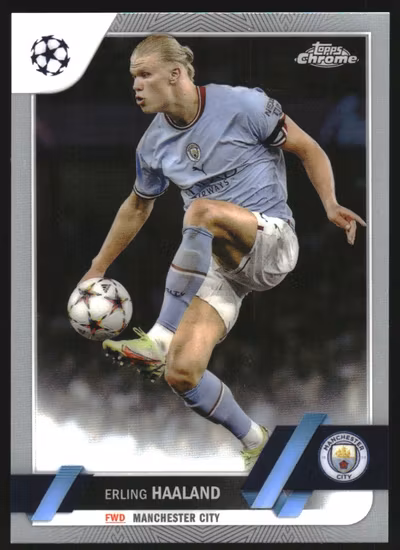 2022-23 Topps Chrome UEFA Club Competitions #99 Erling Haaland (15-EE1-SOCCERMANCHESTERCITY)