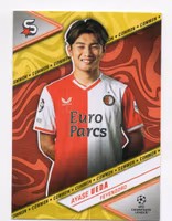2023-24 Topps UEFA Club Competitions Superstars Yellow #77 Ayase Ueda (10-EE5-SOCCERFEYENOORD)