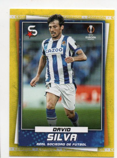 2022-23 Topps UEFA Superstars Common Yellow #176 David Silva (10-EE9-SOCCERREALSOCIEDAD)