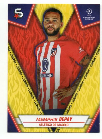 2023-24 Topps UEFA Club Competitions Superstars Yellow #21 Memphis Depay (10-EE8-SOCCERATLETICOMADRID)