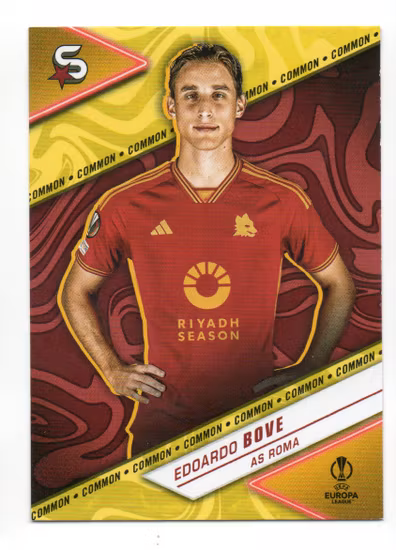 2023-24 Topps UEFA Club Competitions Superstars Yellow #19 Edoardo Bove (10-EE5-SOCCERROMA)