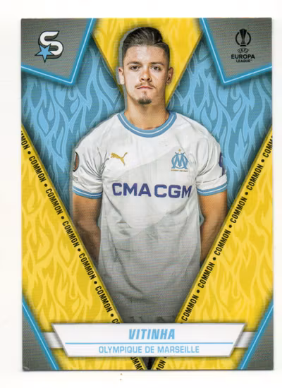 2023-24 Topps UEFA Club Competitions Superstars Yellow #107 Vitinha (10-EE8-SOCCERMARSEILLE)