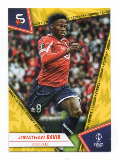 2023-24 Topps UEFA Club Competitions Superstars Yellow #173 Jonathan David (10-EE5-SOCCERLILLE)