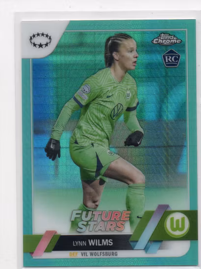 2022-23 Topps Chrome UEFA Women's Champions League Aqua Prism Refractors #47 Lynn Wilms (15-X15-SOCCERWOLFSBURG)