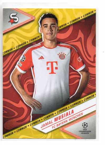 2023-24 Topps UEFA Club Competitions Superstars Yellow #54 Jamal Musiala (12-CC2-SOCCERBAYERNMUNCHEN)