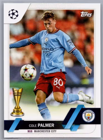 2022-23 Topps UEFA Club Competitions #34 Cole Palmer RC (15-EE1-SOCCERMANCHESTERCITY)