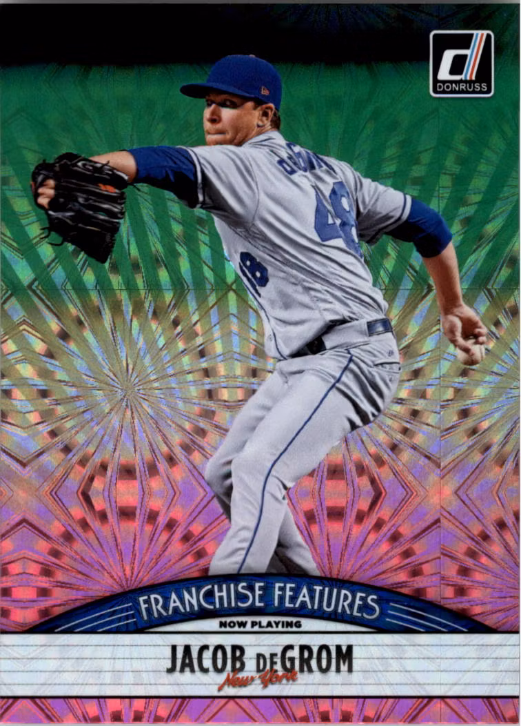 2019 Donruss Franchise Features Pink Firework #19 Jacob deGrom Jon Duplantier (20-FF14-MLBOTHERS)