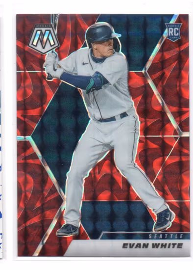 2021 Panini Mosaic Mosaic Reactive Red #208 Evan White (15-FF15-MLBMARINERS)