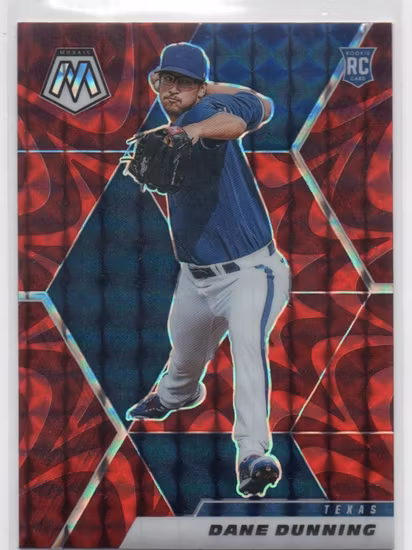 2021 Panini Mosaic Mosaic Reactive Red #222 Dane Dunning (15-FF15-MLBRANGERS)