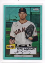 2021 Topps Chrome Platinum Anniversary Aqua Wave Refractors #490 Kevin Gausman (20-GG1-MLBGIANTS)