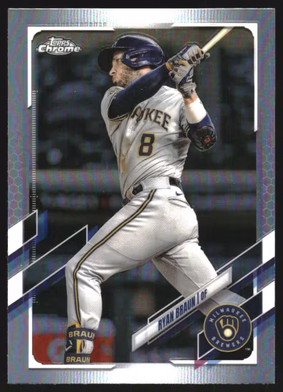 2021 Topps Chrome Refractors #164 Ryan Braun (10-FF14-MLBBREWERS)