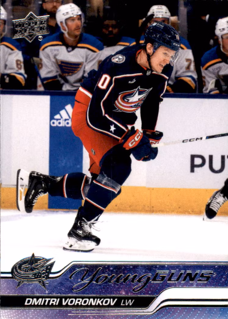 2023-24 Upper Deck #492 Dmitri Voronkov YG RC (50-GG3-NHLBLUEJACKETS)