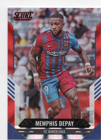 2021-22 Score FIFA Red Lava #136 Memphis Depay (15-F11-SOCCERBARCELONA)
