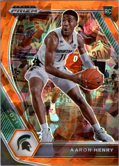 2021-22 Panini Prizm Draft Picks Prizms Orange Ice #48 Aaron Henry (15-HH11-NBAOTHERS)
