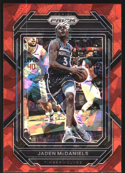 2022-23 Panini Prizm Prizms Red Ice #53 Jaden McDaniels (30-HH11-NNBATIMBERWOLVES)