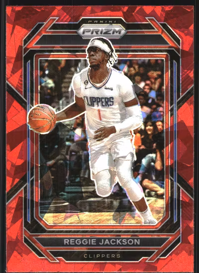 2022-23 Panini Prizm Prizms Red Ice #116 Reggie Jackson (12-HH11-NBACLIPPERS)