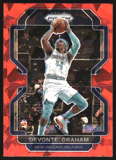 2021-22 Panini Prizm Prizms Red Ice #184 Devonte' Graham (20-HH10-NBAPELICANS)