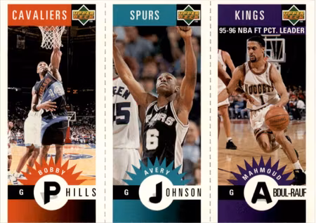 1996-97 Collector's Choice Mini-Cards #M22 Bobby Phills Avery Johnson Mahmoud Abdul-Rauf (12-HH12-NBACAVALIERS)