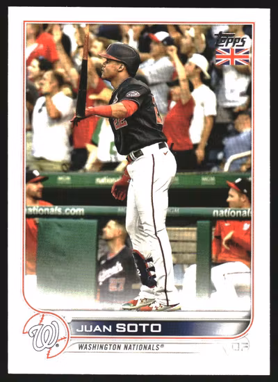 2022 Topps UK #64 Juan Soto (15-HH6-MLBNATIONALS)