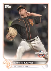 2022 Topps Opening Day #156 Sammy Long RC (10-GG11-MLBGIANTS)