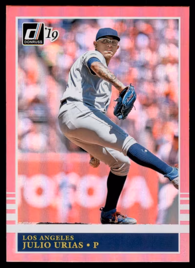 2019 Donruss Holo Pink #250 Julio Urias RETRO (15-HH8-MLBDODGERS)