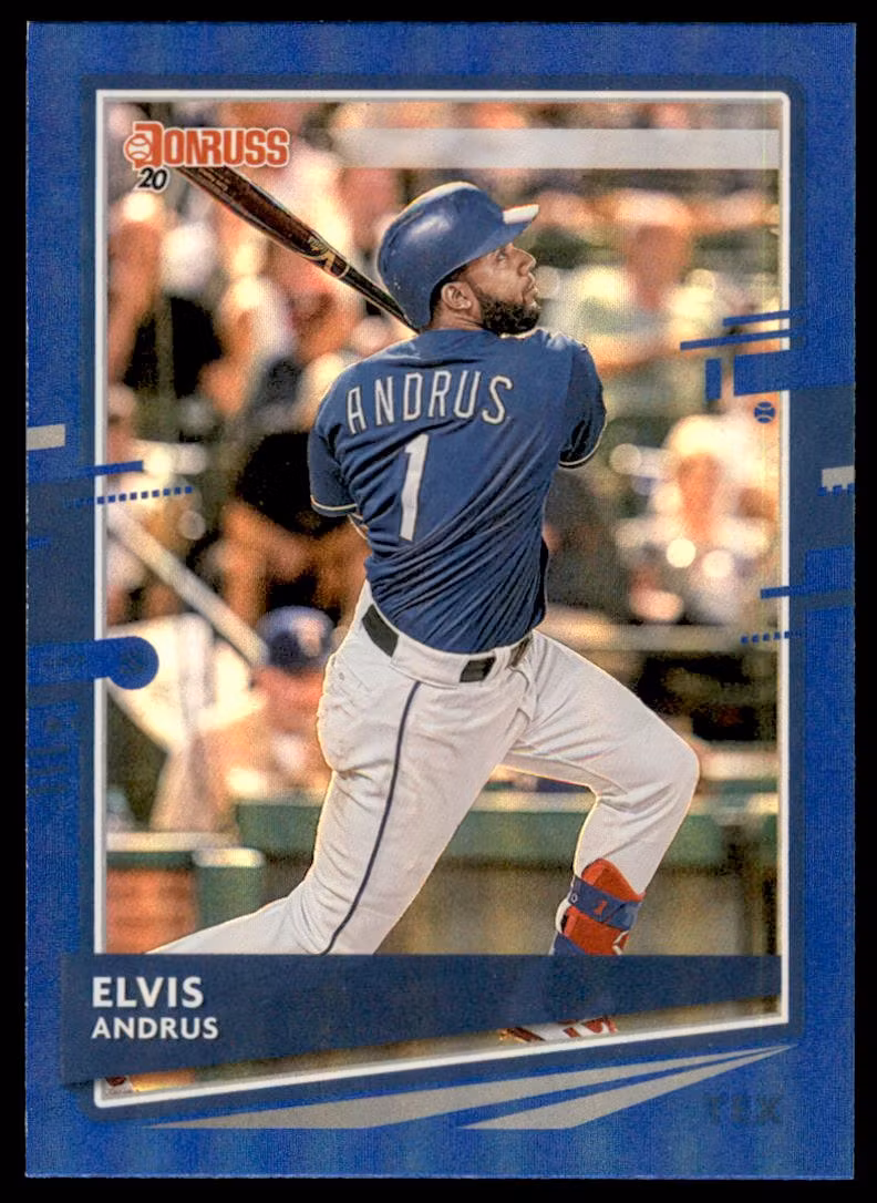 2020 Donruss Holo Blue #156 Elvis Andrus (12-HH8-MLBRANGERS)