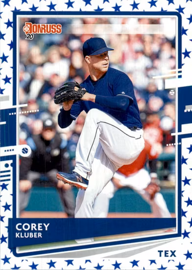 2020 Donruss Independence Day #81 Corey Kluber (15-HH8-MLBRANGERS)