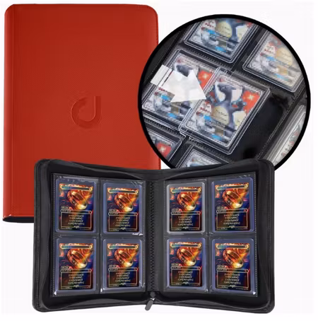 TOPLOADER BINDER FÖR 128 SAMLARKORT *RÖD*