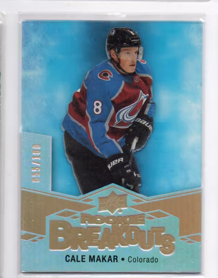 2019-20 Upper Deck Rookie Breakouts #RB9 Cale Makar (1500-HH14-NHLAVALANCHE)