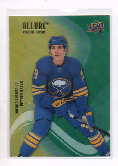 2022-23 Upper Deck Allure Color Flow Yellow Green #SF59 Peyton Krebs (12-HH12-NHLSABRES)