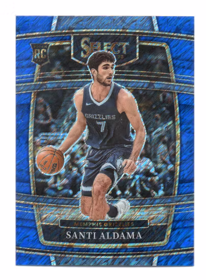 2021-22 Select Prizms Blue Shimmer #64 Santi Aldama (30-HH13-NBAGRIZZLIES)
