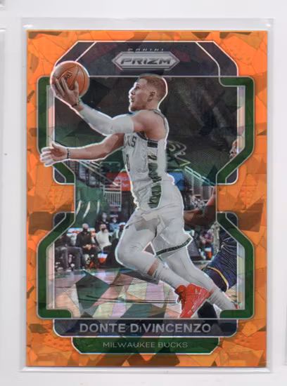 2021-22 Panini Prizm Prizms Orange Ice #88 Donte DiVincenzo (20-HH12-NBABUCKS)