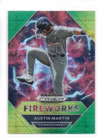 2020 Panini Prizm Draft Picks Fireworks Prizms Green and Yellow Hyper #2 Austin Martin (15-HH13-MLBOTHERS)