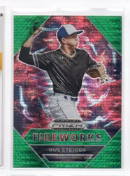 2020 Panini Prizm Draft Picks Fireworks Prizms Green Pulsar #9 Gus Steiger (15-HH13-MLBOTHERS)