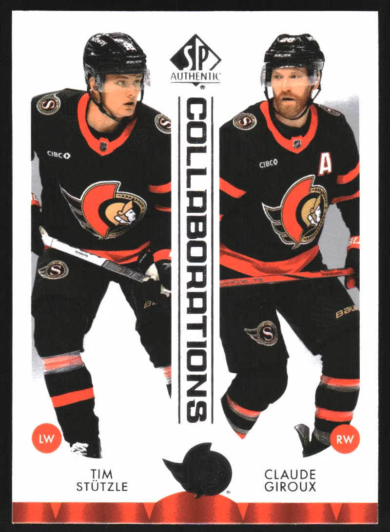 2023-24 SP Authentic Collaborations #C23 Tim Stutzle Claude Giroux (12-II8-NHLSENATORS)