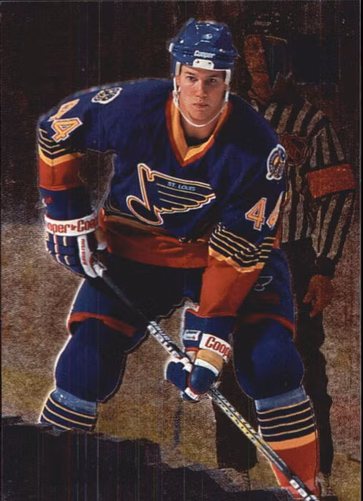 1995-96 Metal #127 Chris Pronger (5-JJ6-NHLBLUES)