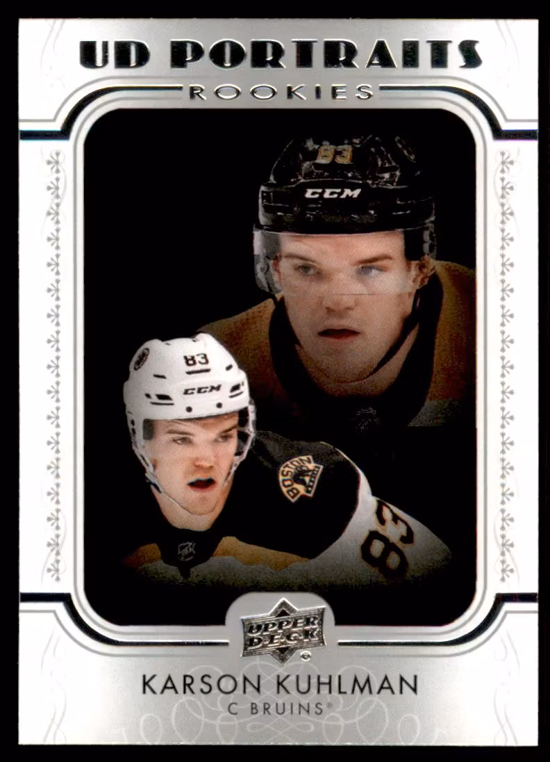 2019-20 Upper Deck UD Portraits #P94 Karson Kuhlman (10-JJ5-NHLBRUINS)