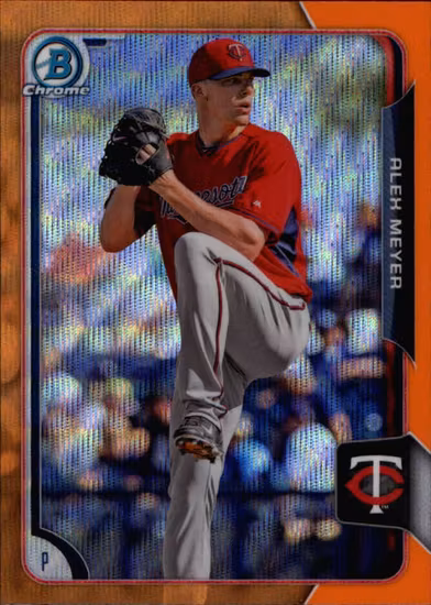 2015 Bowman Chrome Prospects Orange Wave Refractors #BCP36 Alex Meyer (30-JJ6-MLBTWINS)