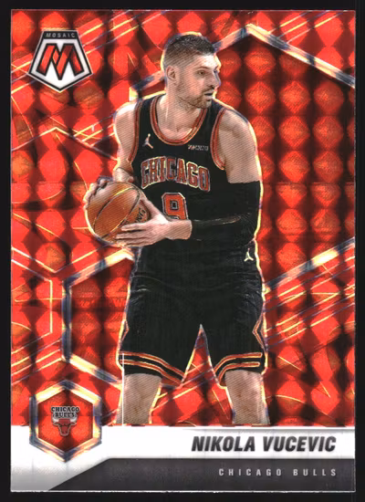 2020-21 Panini Mosaic Mosaic Reactive Red #59 Nikola Vucevic (25-JJ6-NBABULLS)
