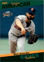 1993 Select Stat Leaders #68 Rick Aguilera (10-JJ7-MLBTWINS)
