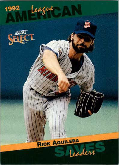 1993 Select Stat Leaders #68 Rick Aguilera (10-JJ7-MLBTWINS)