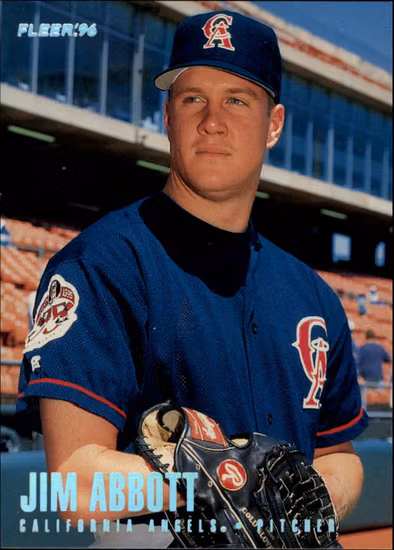 1996 Fleer Tiffany #40 Jim Abbott (15-JJ7-MLBANGELS)