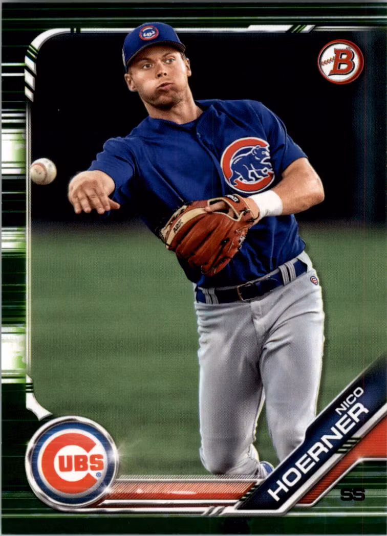 2019 Bowman Prospects Camo #BP59 Nico Hoerner (12-JJ7-MLBCUBS)