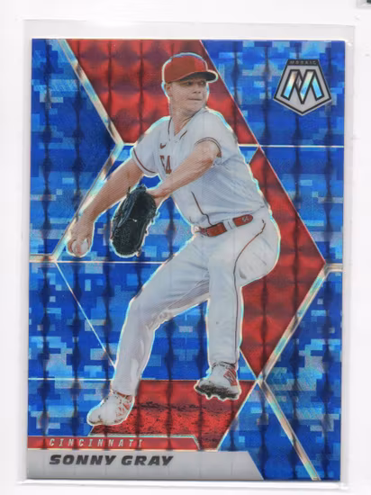 2021 Panini Mosaic Mosaic Blue Camo #99 Sonny Gray (20-JJ10-MLBREDS)