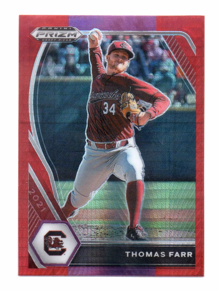 2021 Panini Prizm Draft Picks Prizms Red and Purple Hyper #150 Thomas Farr (12-JJ9-MLBOTHERS)