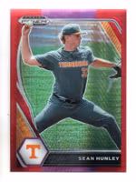 2021 Panini Prizm Draft Picks Prizms Red and Purple Hyper #206 Sean Hunley (12-JJ10-MLBOTHERS)