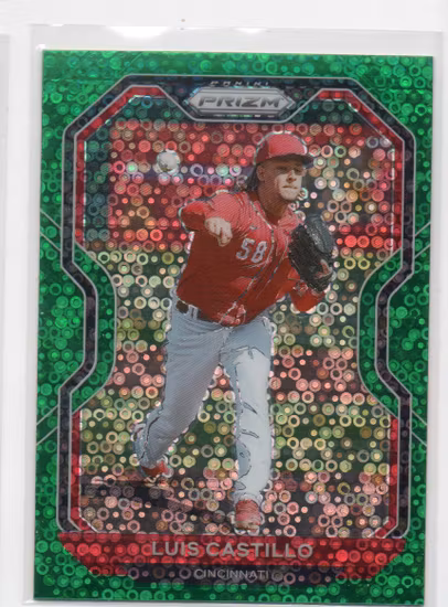 2021 Panini Prizm Prizms Green Donut Circles #210 Luis Castillo (30-JJ9-MLBREDS)
