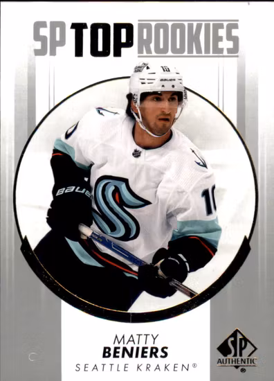2022-23 SP Authentic Top Rookies #TR1 Matty Beniers (25-JJ8-NHLKRAKEN)