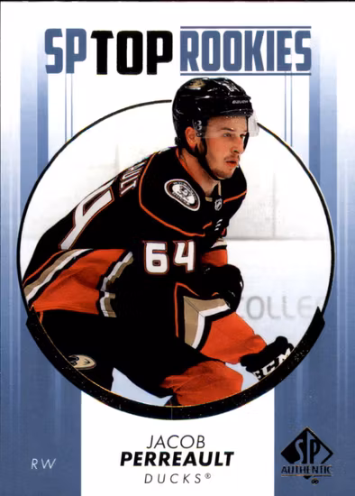 2022-23 SP Authentic Top Rookies Blue #TR12 Jacob Perreault (20-JJ8-NHLDUCKS)
