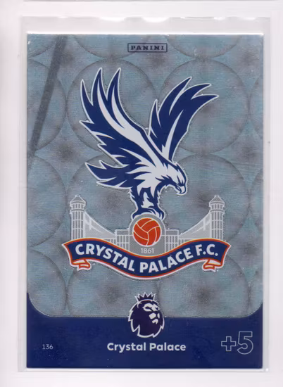 2024 Panini Adrenalyn XL Premier League Club Crest #136 Crystal Palace (10-JJ3-CRYSTALPALACE)